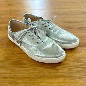 Copper Key Womens Disco Metallic Silver Sneakers Sz 7.5 Casual Everyday Wear New